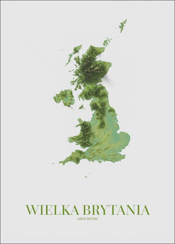 Image of UK II, mapa - plakat Wymiar do wyboru: 60x80 cm