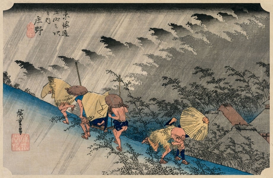Image of Driving Rain at Shono, Hiroshige - plakat Wymiar do wyboru: 60x40 cm