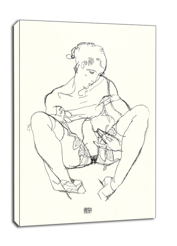 Image of Seated Woman in Chemise, Egon Schiele - obraz na płótnie Wymiar do wyboru: 40x60 cm