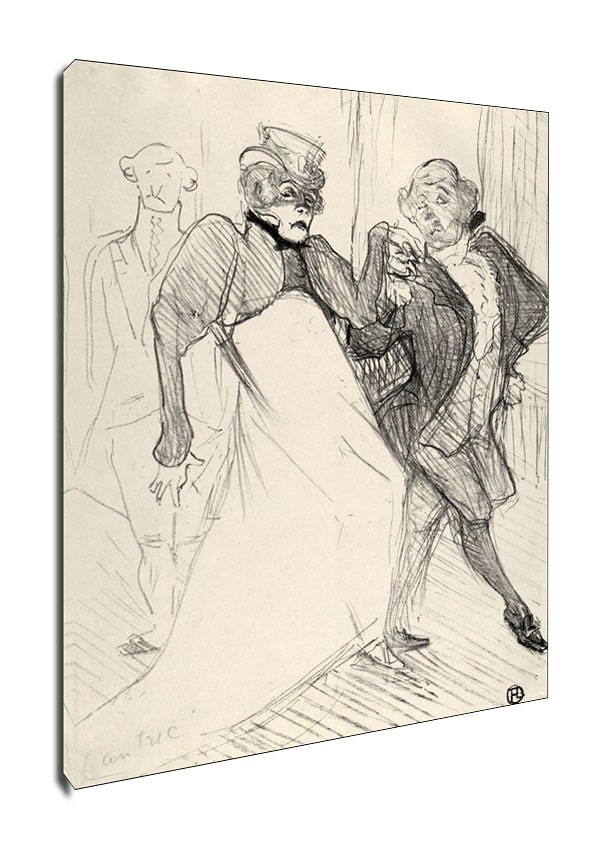 Image of Réjane and Galipaux, in Madame Sans Géne, Henri de Toulouse-Lautrec - obraz na płótnie Wymiar do wyboru: 40x50 cm