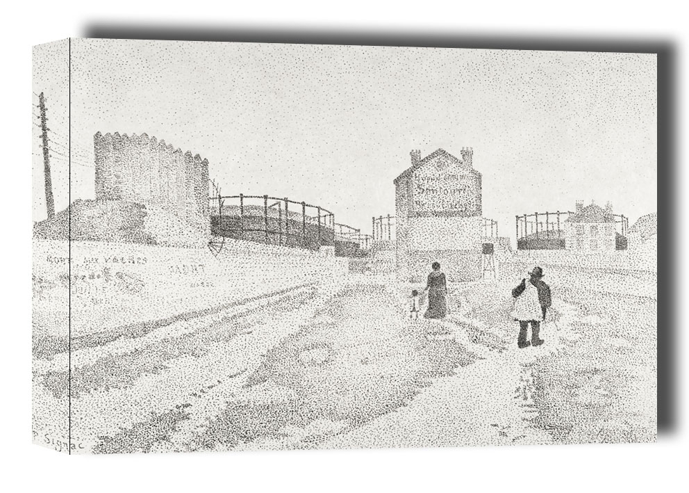 Image of The Gas Tanks at Clichy, Paul Signac - obraz na płótnie Wymiar do wyboru: 40x30 cm