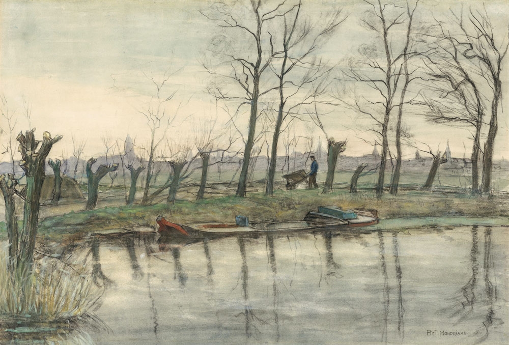 Image of Piet Mondrian Amsterdam Skyline Viewed from the West (1899) - plakat Wymiar do wyboru: 29,7x21 cm