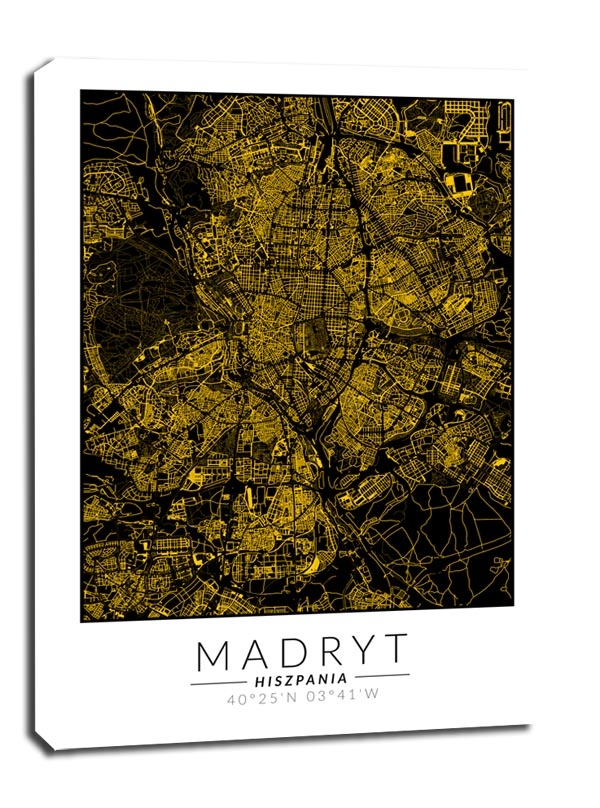 Image of Madryt złota mapa - obraz na płótnie Wymiar do wyboru: 30x40 cm