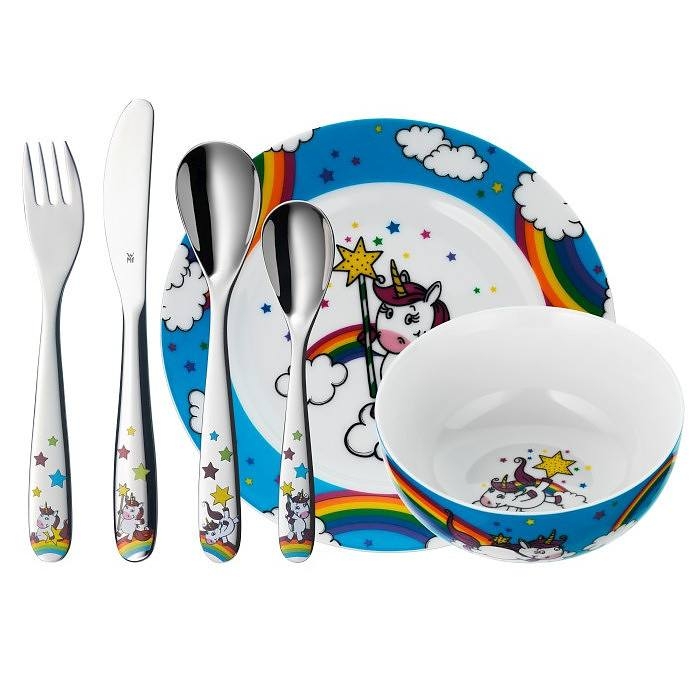 Image of naczynia dla dzieci porcelanowe ze sztućcami wmf jednorożec (6 el.)