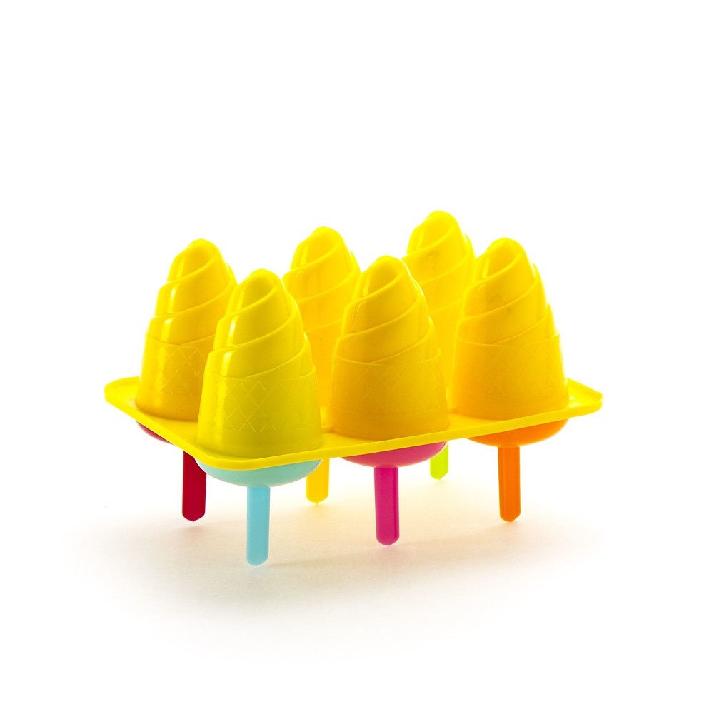 Image of foremki do lodów na patyku plastikowe kolorowe 6 szt.