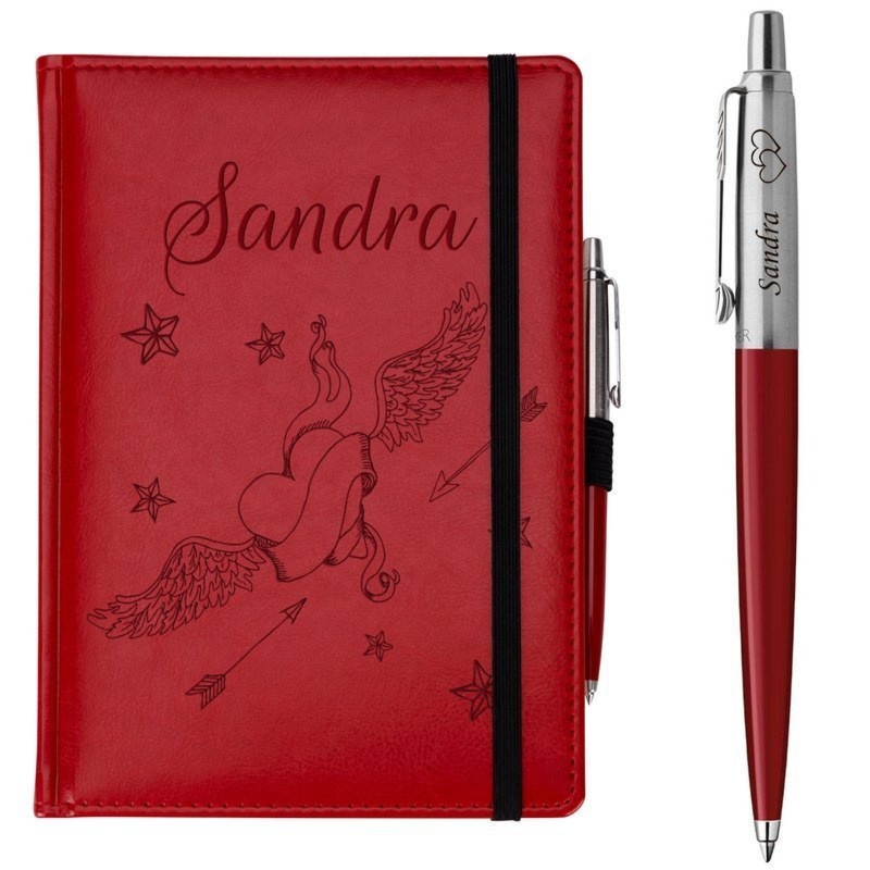 Zestaw notes Nebraska czerwony + Parker Jotter Special z grawerem