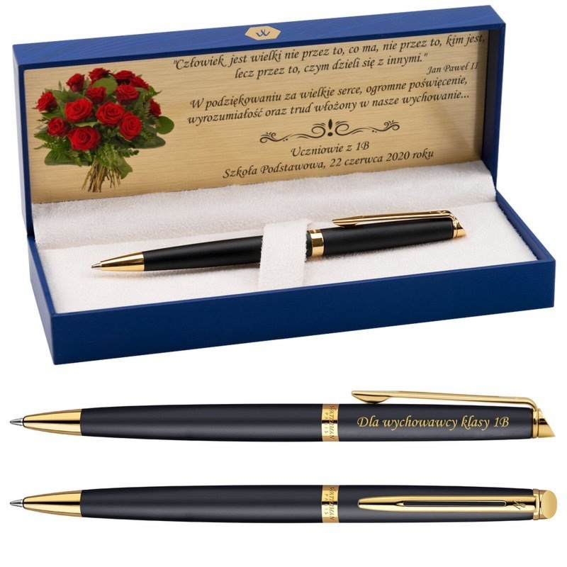 Długopis Waterman Hemisphere czarny mat GT na koniec roku z grawerem