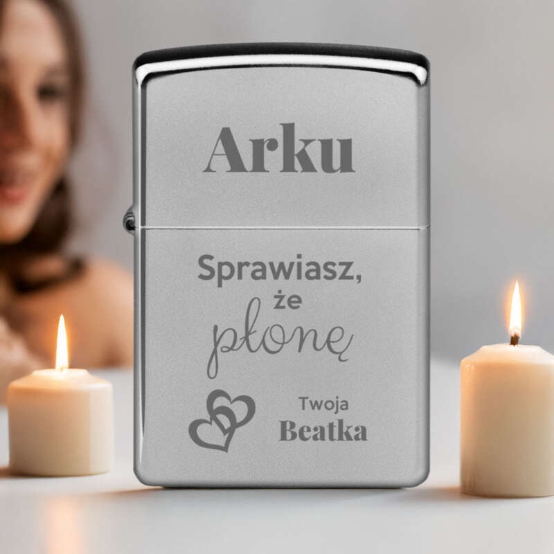 Zapalniczka ZIPPO 205 Satin chrome z Grawerem