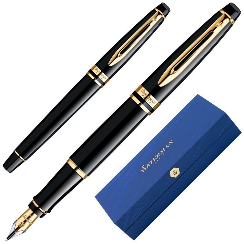 Pióro wieczne Waterman Expert Czarne GT z grawerem i etui