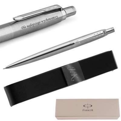 Ołówek Parker Jotter CT stalowy + Etui Grawer