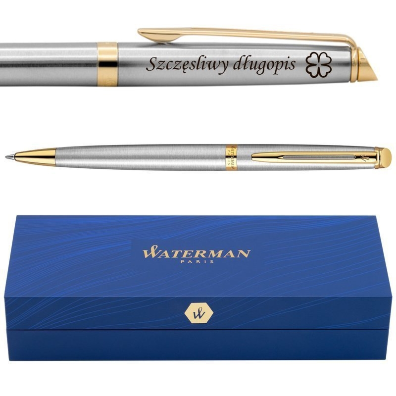 Długopis Waterman Hemisphere Stalowy GT z grawerem laserowym