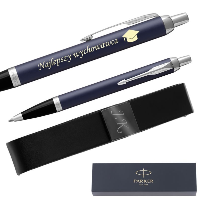 Długopis Parker IM Niebieski Mat CT z grawerem i etui w pudełku Parkera