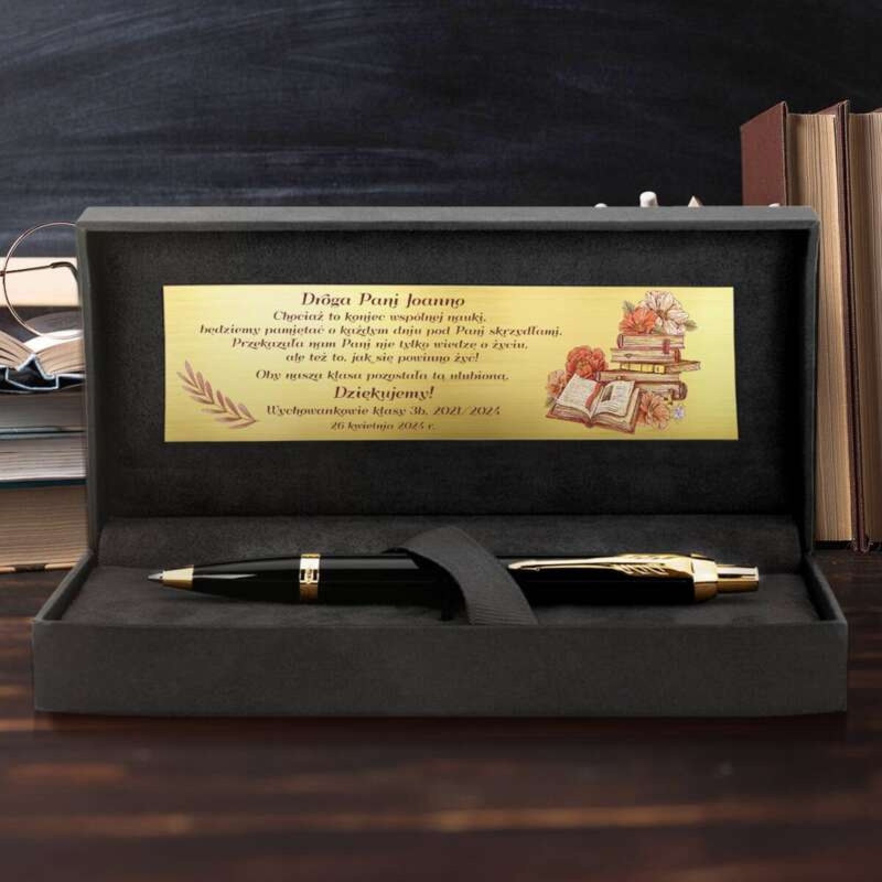 Prezent dla nauczyciela: Parker IM black GT z grawerem i etui