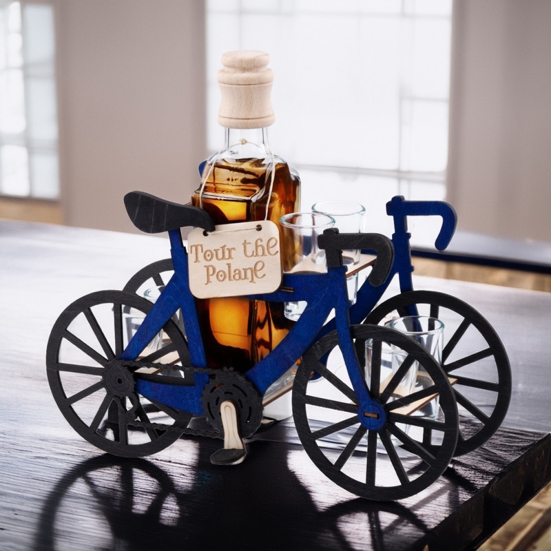 Komplet 7-częściowy Karafka i kieliszki Rower kolarski z Grawerem