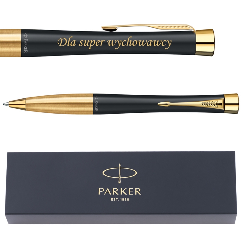 Długopis Parker Urban MUTED BLACK GT czarny z grawerem w etui Parker
