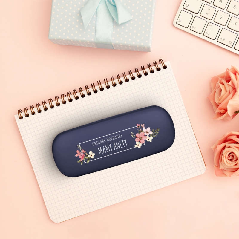 Etui futerał na okulary Dla Mamy / Prezent na Dzień Mamy / etui na okulary Kochanej Mamy / granatowe etui