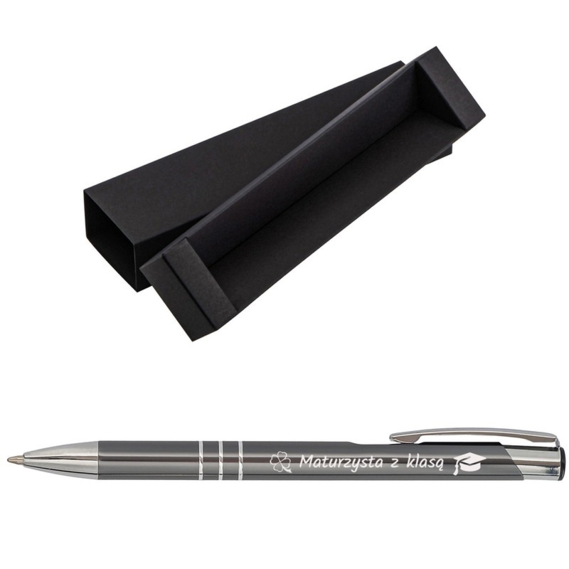 Prezent dla nauczyciela grafitowy długopis z grawerem w pudełku
