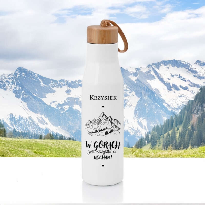Butelka próżniowa 500 ml z nadrukiem UV – idealny prezent dla miłośnika gór