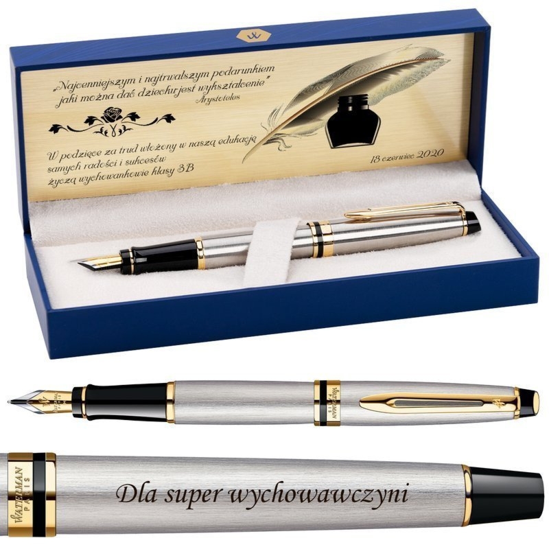 Pióro wieczne Waterman Expert Stalowy GT z grawerem i dedykacją