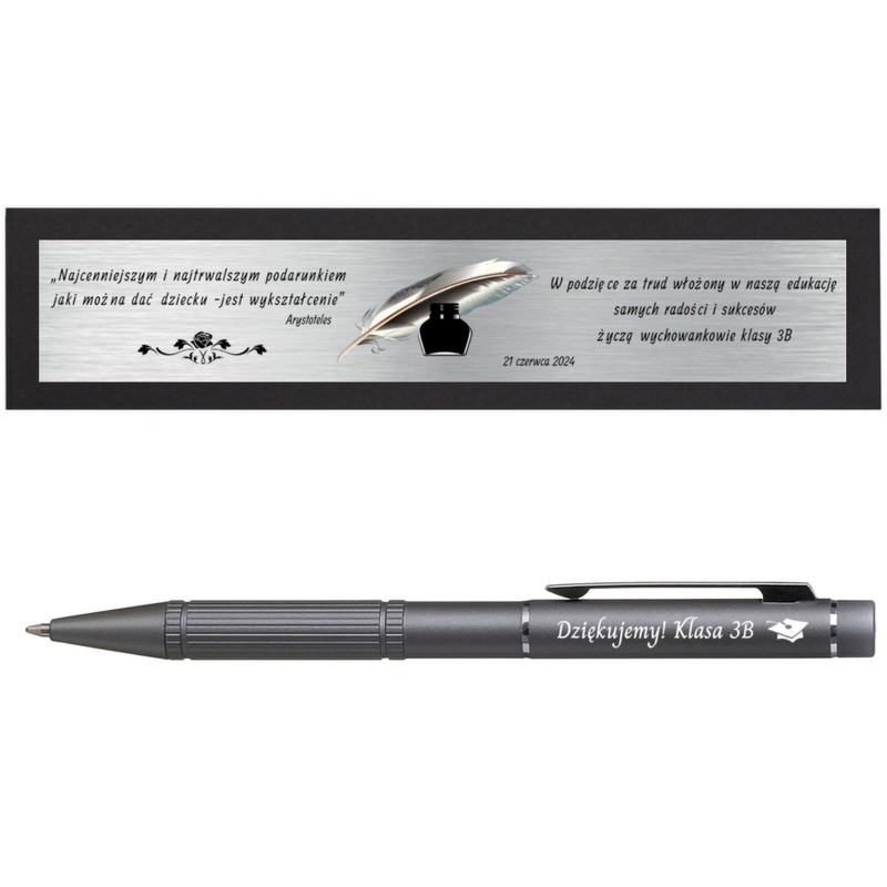 Prezent dla nauczyciela: długopis z laserem, grawer i tabliczka
