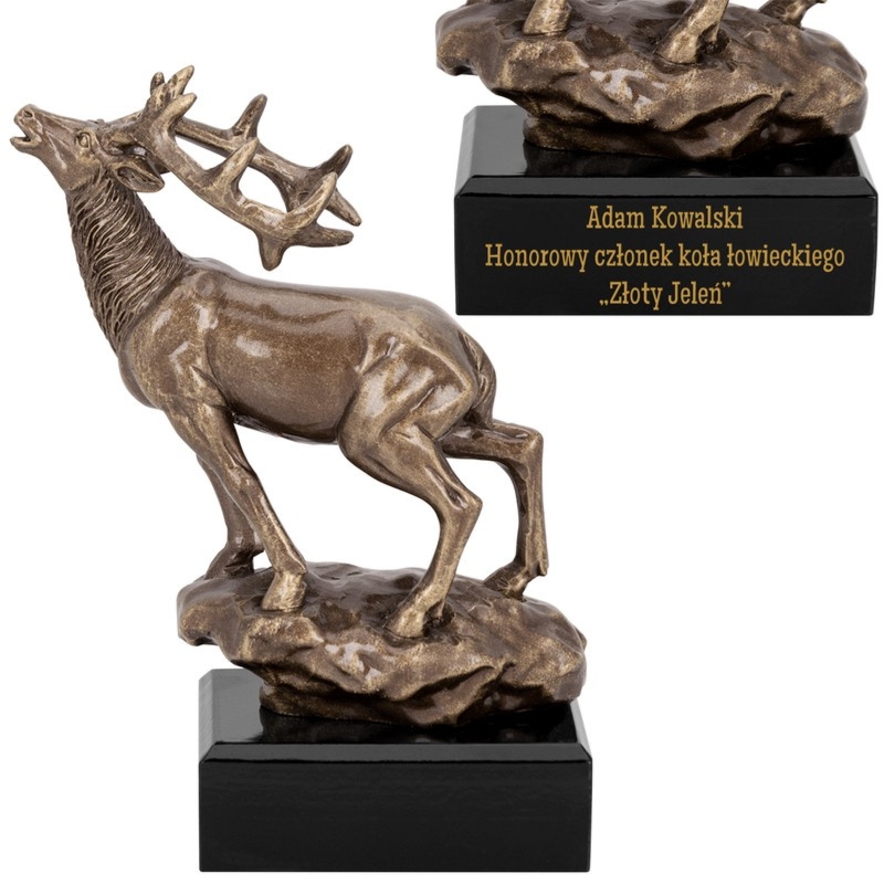 Statuetka odlewana - Jeleń / Figurka Myślistwo / Trofeum dla myśliwych.