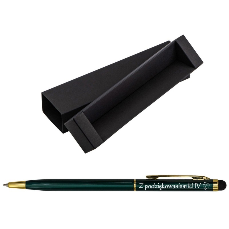 Prezent dla nauczyciela: ciemnozielony długopis Gold z grawerem