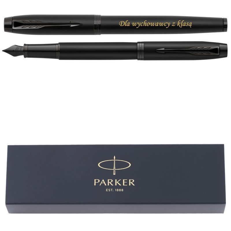 Pióro wieczne Parker IM Achromatic czarny mat z grawerem
