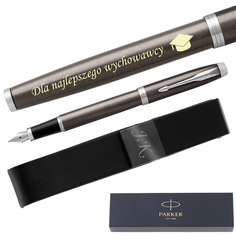 Parker IM Dark Espresso CT pióro wieczne z etui i grawerem