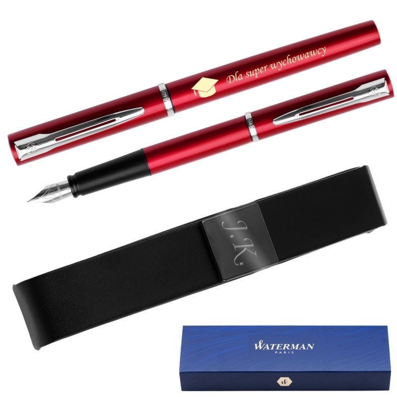 Pióro wieczne Waterman Allure czerwone CT z etui i grawerem