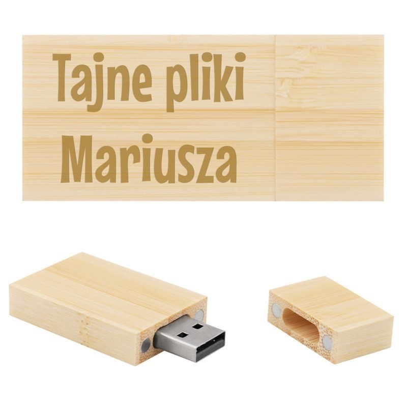Pendrive bambusowy 32 GB z grawerem laserowym dla firmy