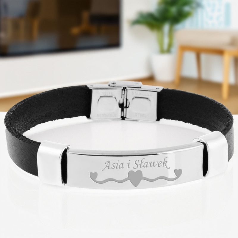 Bransoletka ze stali szlachetnej 316 L z Grawerem