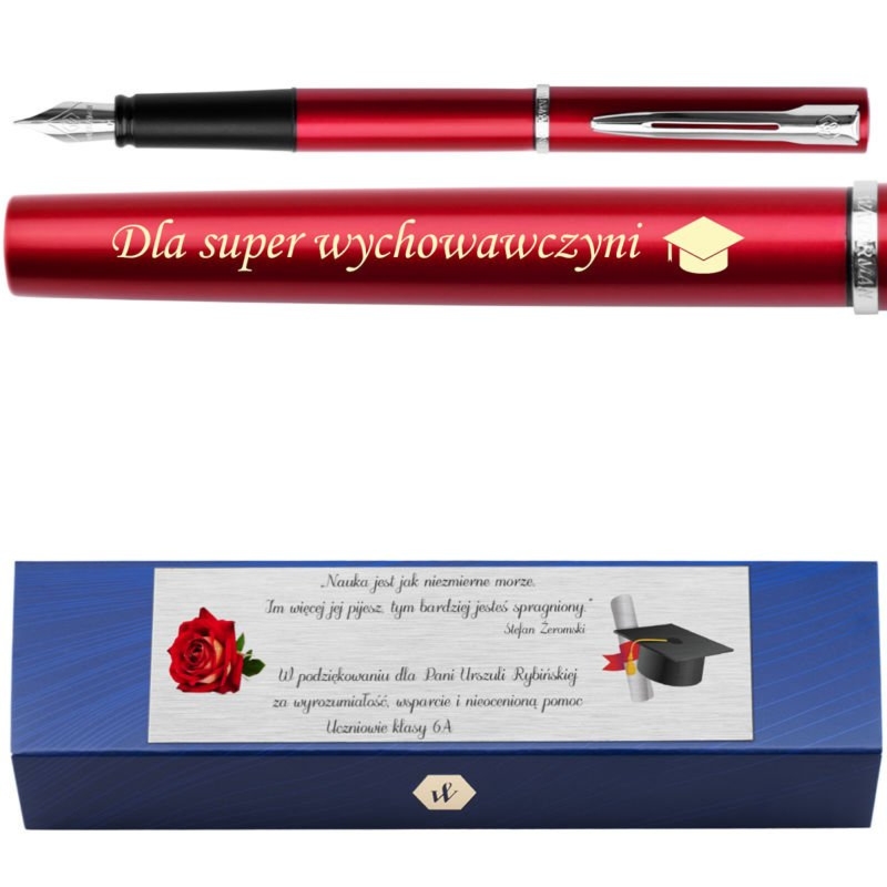 Waterman Pióro wieczne Allure Czerwone CT Grawer