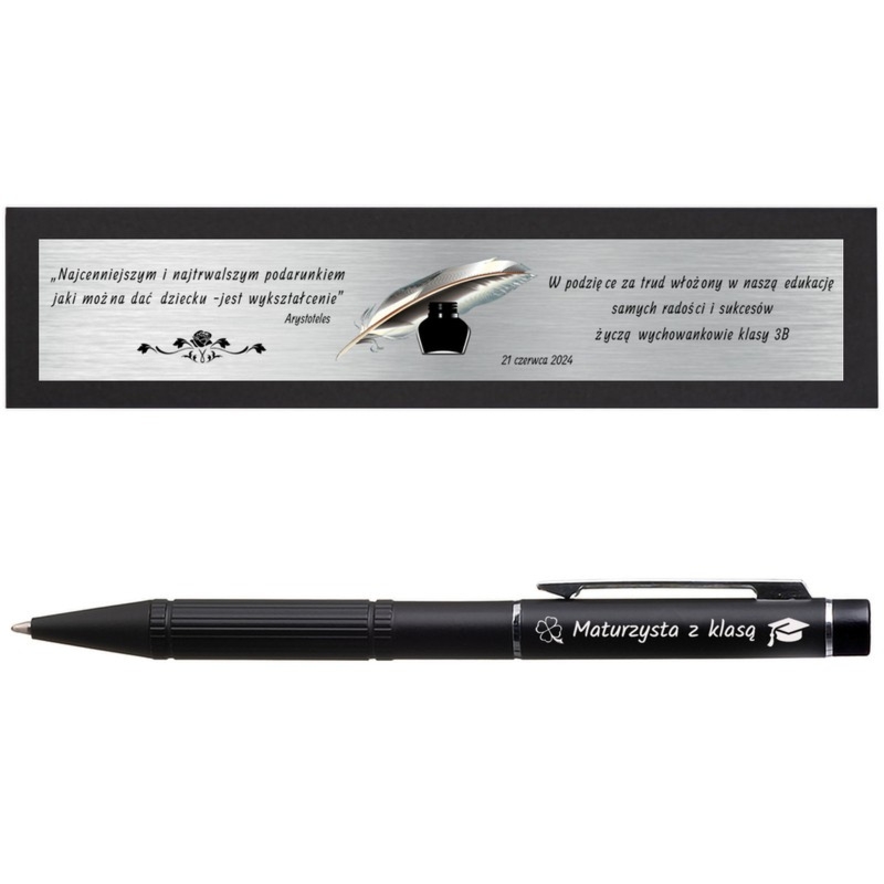 Zakończenie roku: długopis z laserem i LED z grawerem i tabliczką