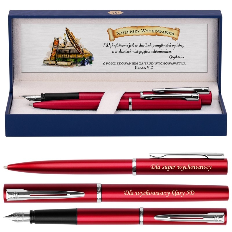Zakończenie roku: czerwony zestaw Waterman Allure z grawerem