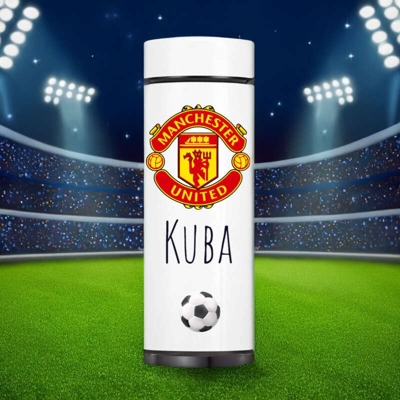 Kubek termiczny z wyświetlaczem LED i personalizowanym nadrukiem UV – idealny prezent dla fana piłki nożnej/ MANCHESTER UNITED