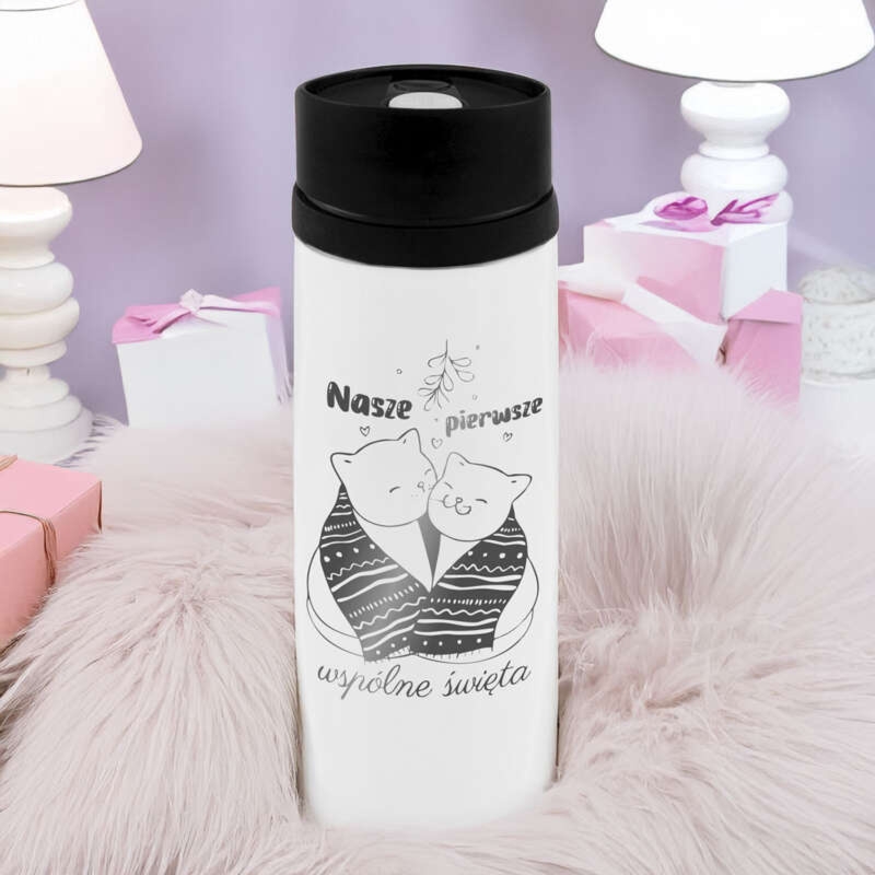 Kubek termiczny na święta / 350ml / Wspólne święta / prezent na Mikołaja / Grawer