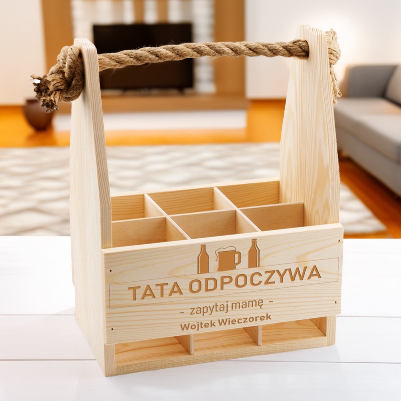 Skrzynka Nosidło na piwo Prezent Ślub Urodziny z Grawerem