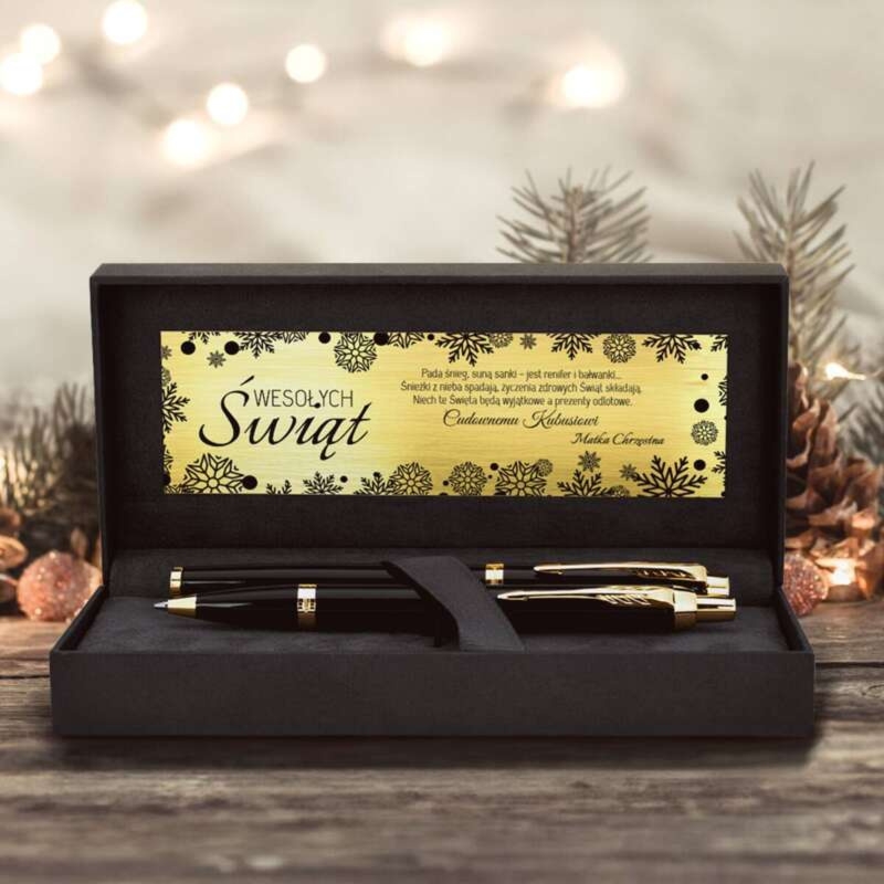 Zestaw świąteczny Parker IM Black GT Prestige z grawerem
