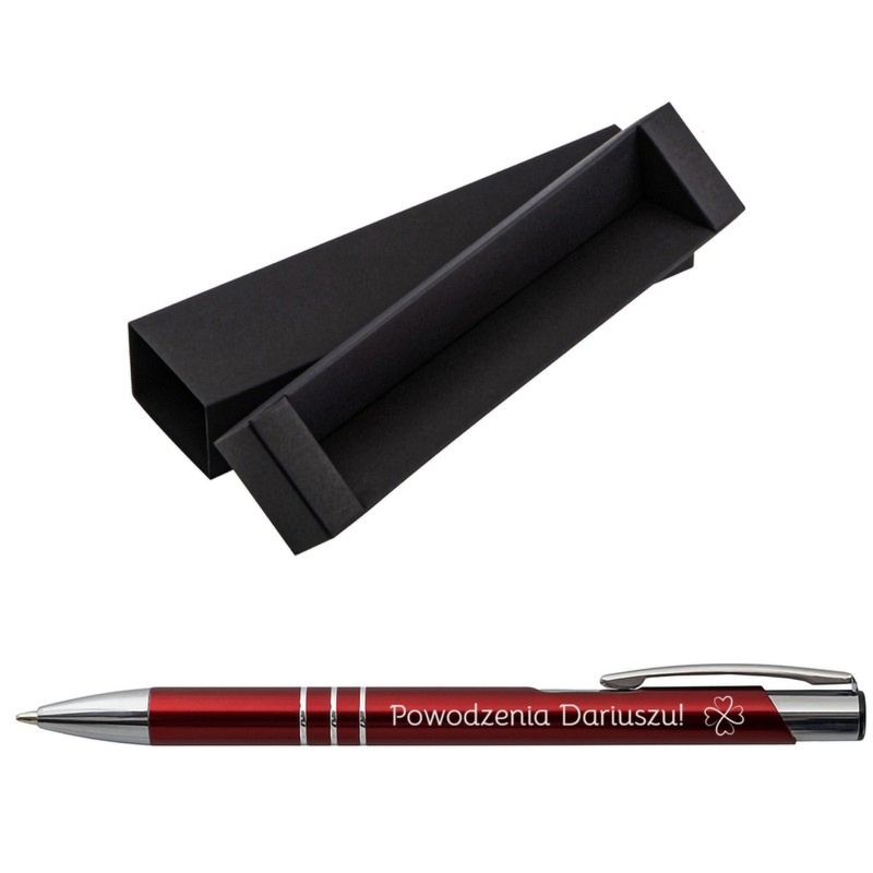 Długopis dla nauczyciela ciemnoczerwony metalowy z grawerem