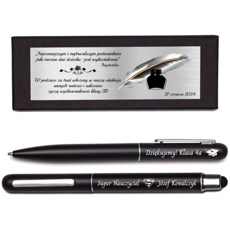 Zakończenie roku: zestaw długopis i pióro kulkowe z grawerem