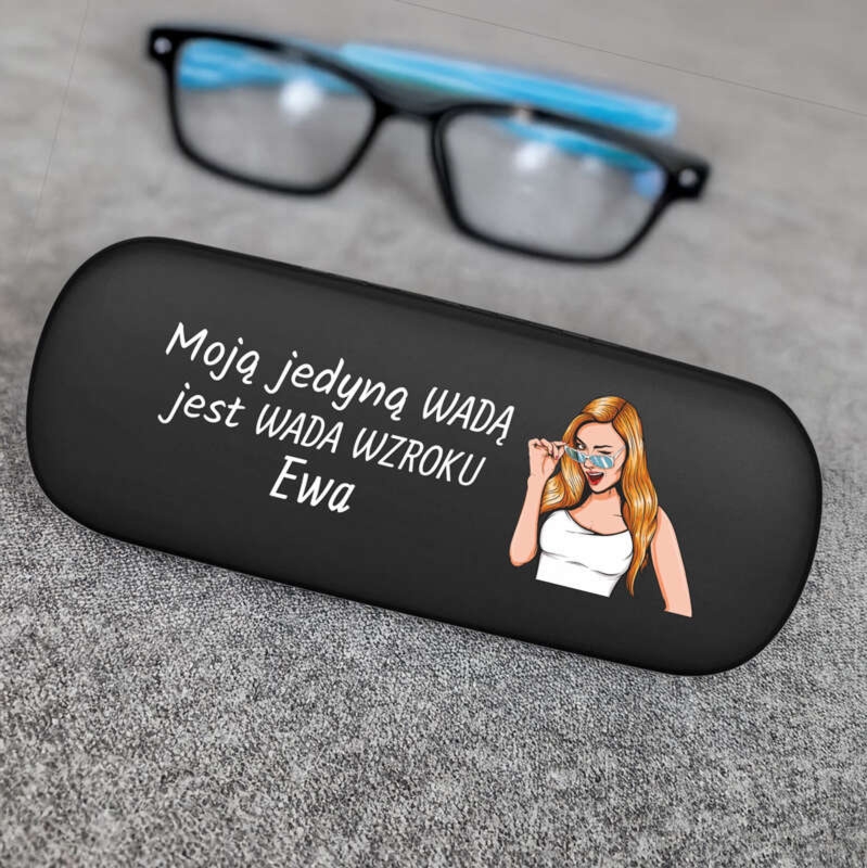 Etui futerał na okulary - czarne / Kobieta bez wad