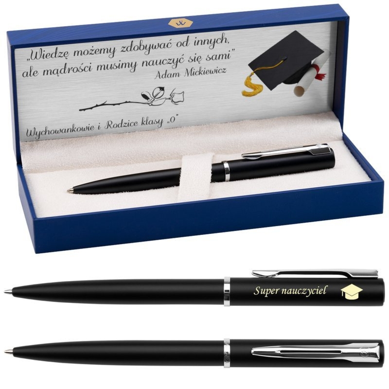 Długopis Waterman Allure Czarny Mat CT z grawerem i tabliczką