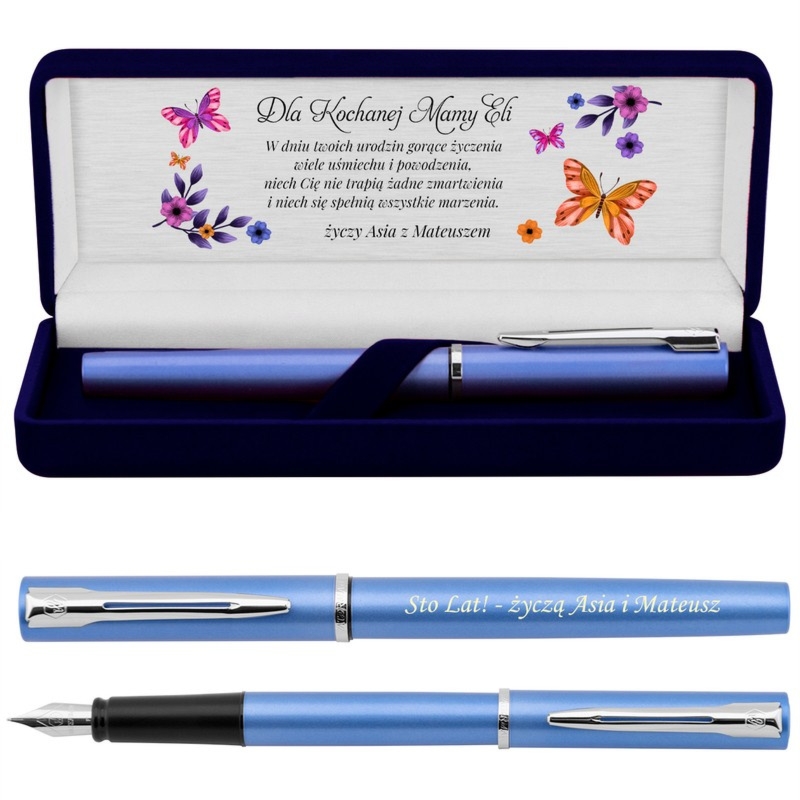 Na obronę: Pióro wieczne Waterman Allure błękitne z grawerem