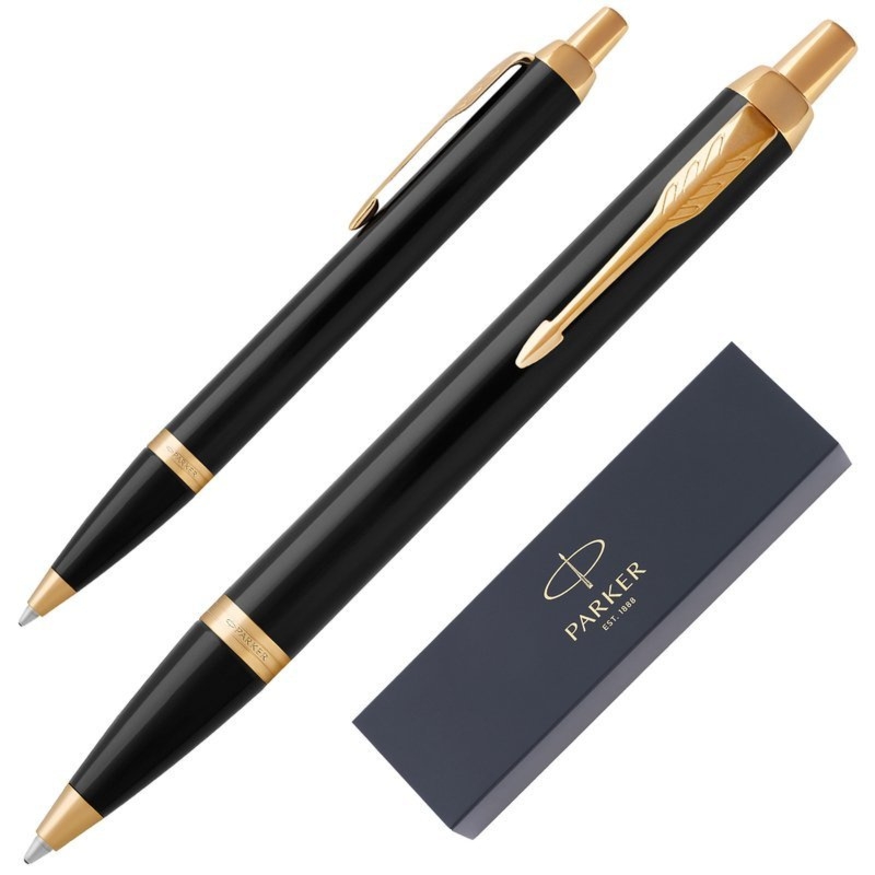 Długopis Parker IM Czarny GT z etui, stal i detale 23K złotem