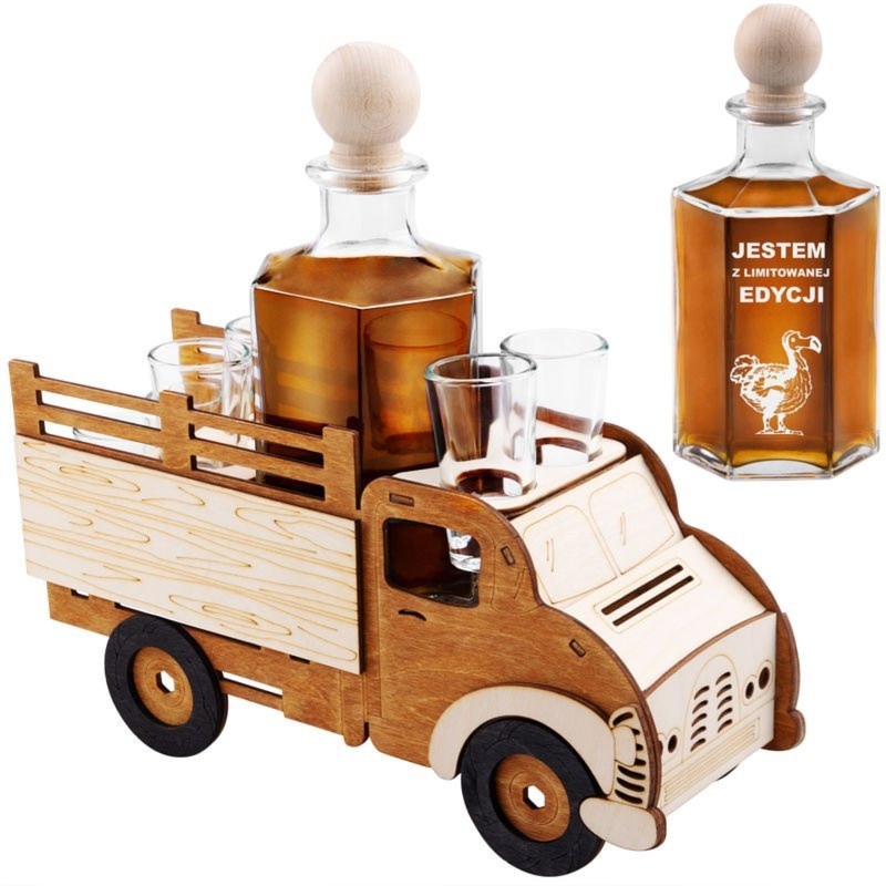 Komplet 7-częściowy Karafka i kieliszki Ciężarówka z Grawerem