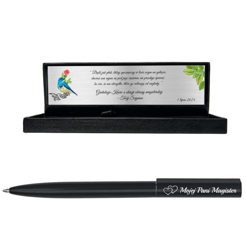 Długopis aluminiowy czarny personalizowany z grawerem laserowym