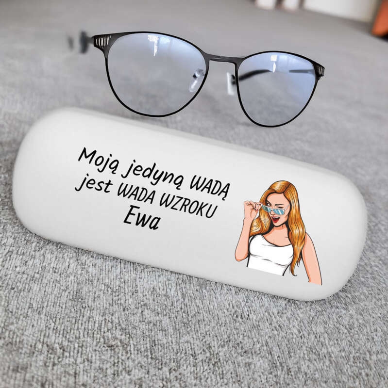 Etui futerał na okulary - srebrne / Kobieta bez wad