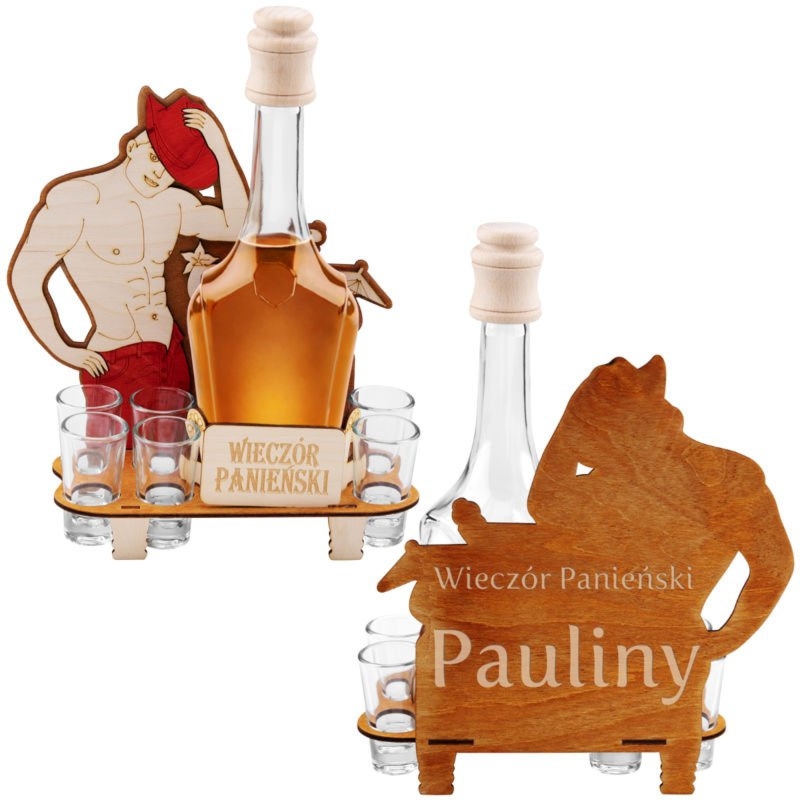 Komplet 7-częściowy Karafka i kieliszki Wieczór Panieński z Grawerem