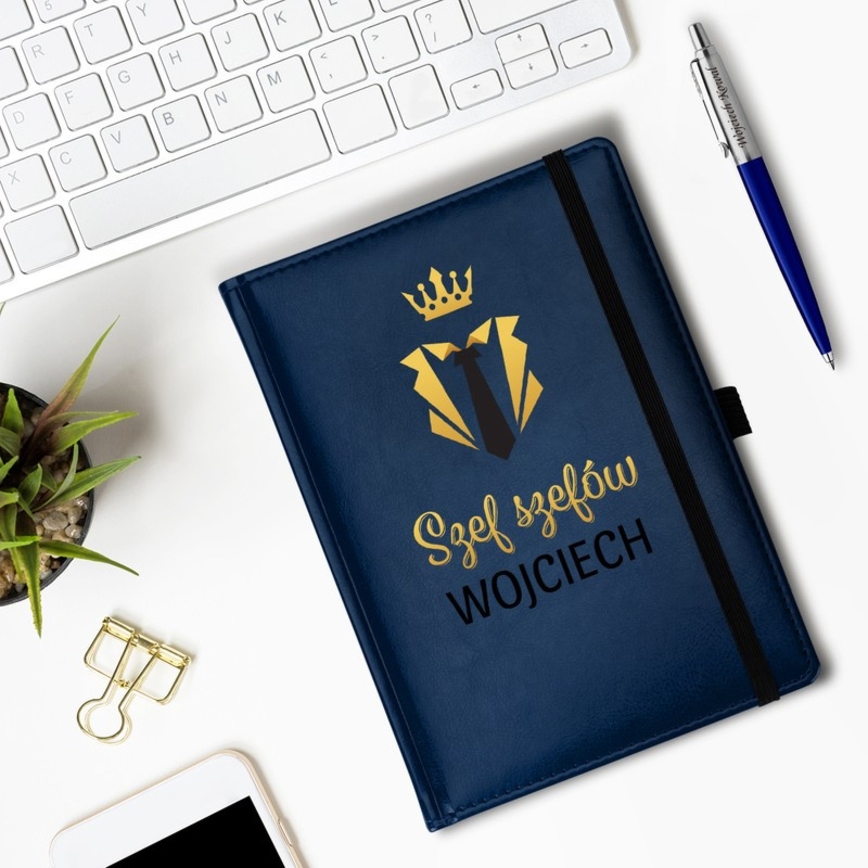 Zestaw dla szefa: niebieski notes Nebraska i Parker z grawerem