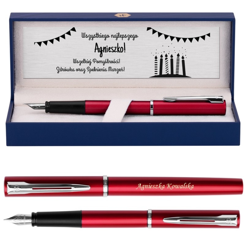 Podziękowanie: pióro wieczne Waterman Allure czerwone z grawerem